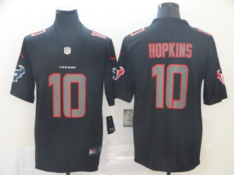 Men Houston Texans #10 Hopkins Nike  Fashion Impact Black Color Rush Limited Jersey